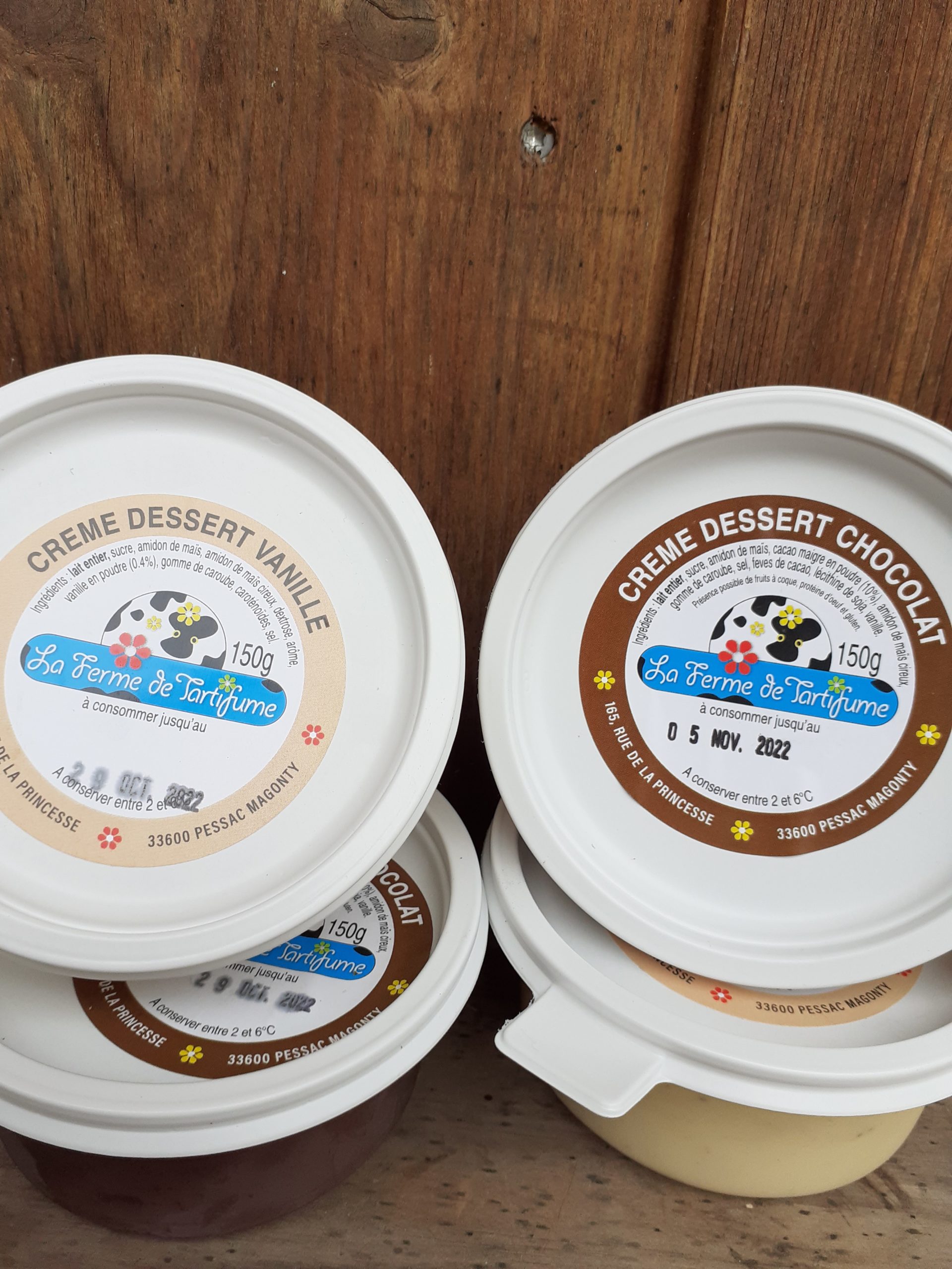 Crèmes desserts vanille et chocolat